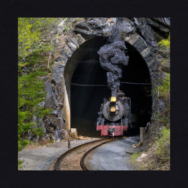 Steam Locomotive leaving a tunnel by Starbase79